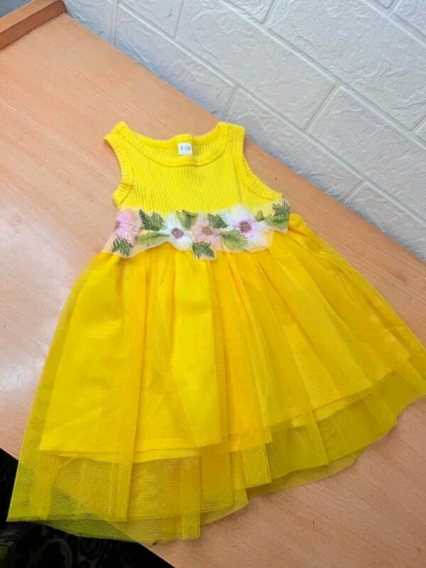 Baby Girl Yellow Floral Dress. - Image 3