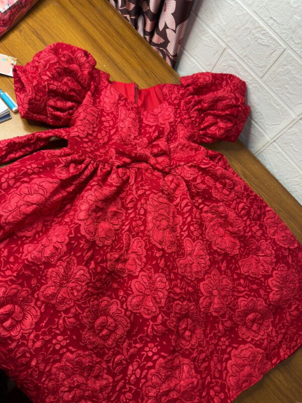 Red Elegant Party Dress for Baby Girls. - Image 3
