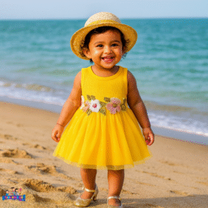 Baby Girl Yellow Floral Dress.