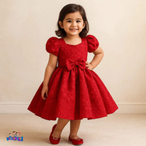 Red Elegant Party Dress for Baby Girls.