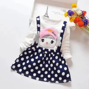Polka Dot Girl Dress with Doll Face.