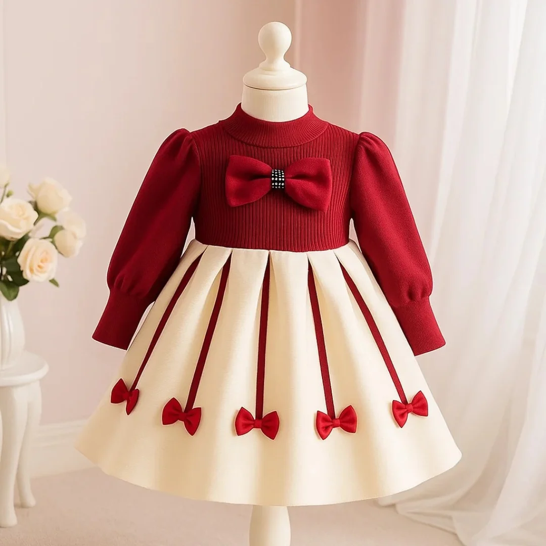 Red Bow Decorated Dress.