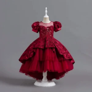 Royal Red Princess Party Dress for Girls.