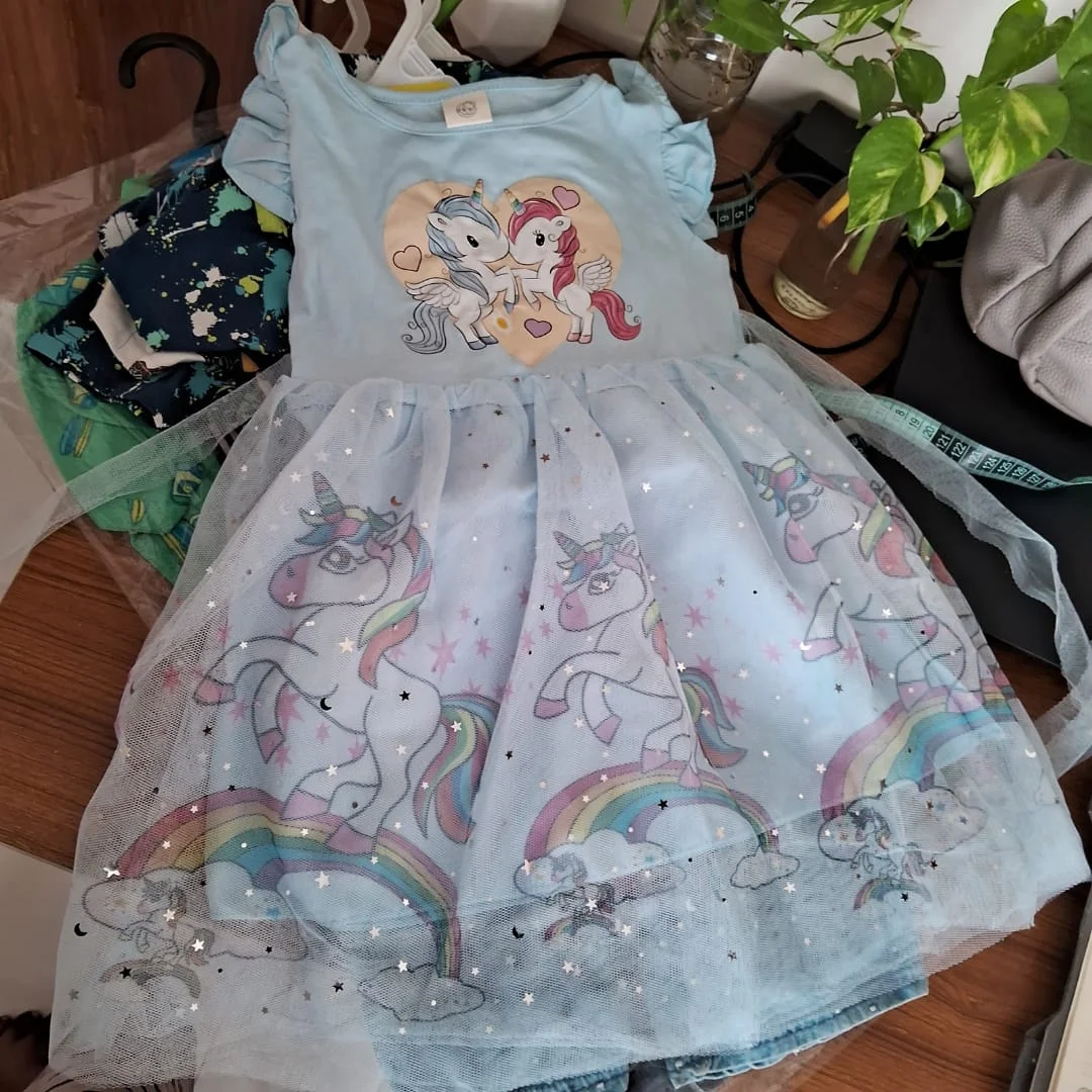 Magical Unicorn Rainbow Party Dress for Girls. - Image 2