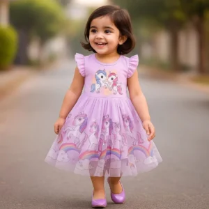 Magical Unicorn Rainbow Party Dress for Girls.
