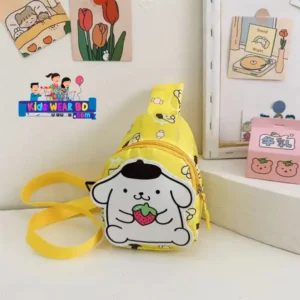 Cute Puppy & Strawberry Kids Mini Sling Bag / Crossbody Backpack.