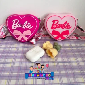 Barbie Heart Shape Kids Crossbody Sling Bag (Pink & Hot Pink).