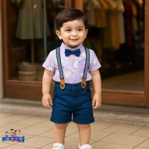 Baby Boy Stylish Suspender Set with Bow Tie