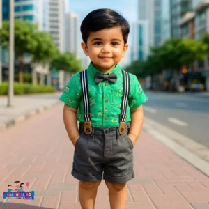 Baby Boy Stylish Suspender Set with Bow Tie