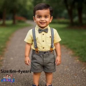 Baby Boy Stylish Suspender Set with Bow Tie.