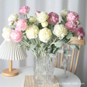 Artificial Ranunculus Flower Vase Set.