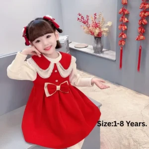 Red Bow Dress with Bunny Bag.